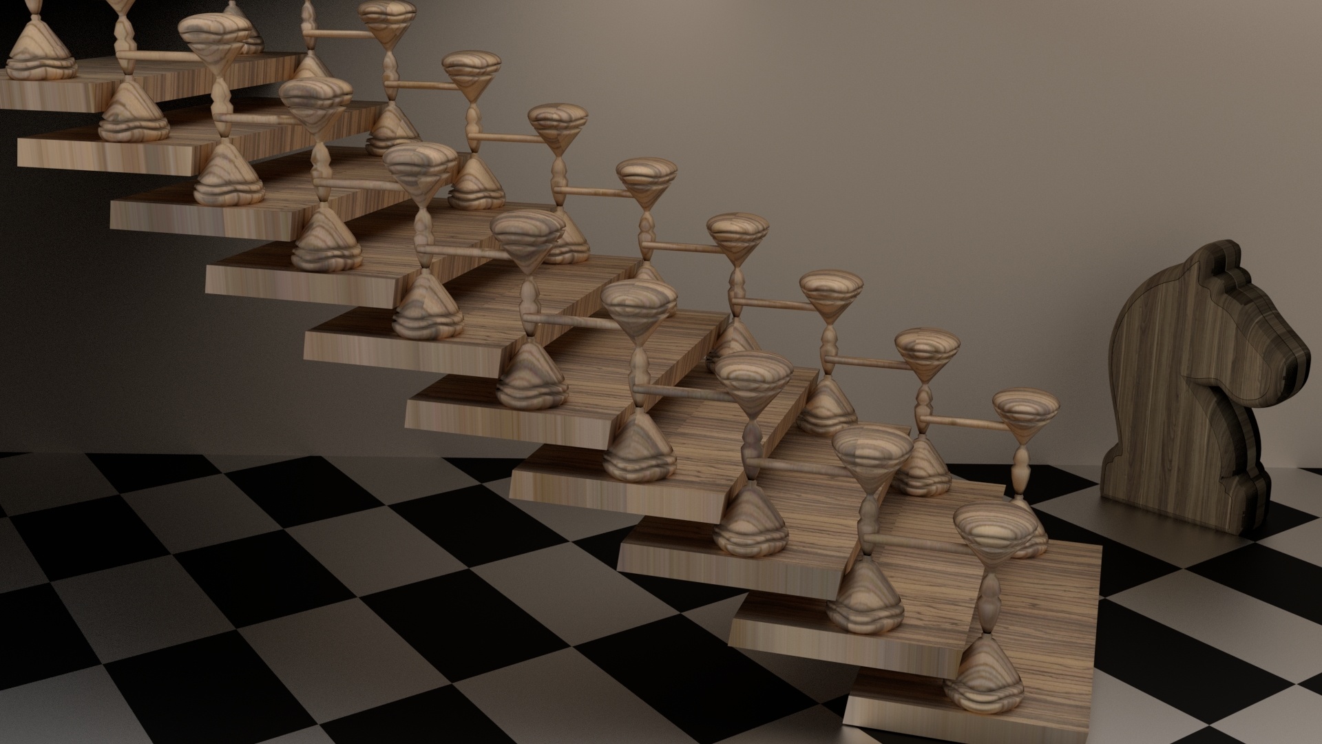 Scale e pavimento a scacchi