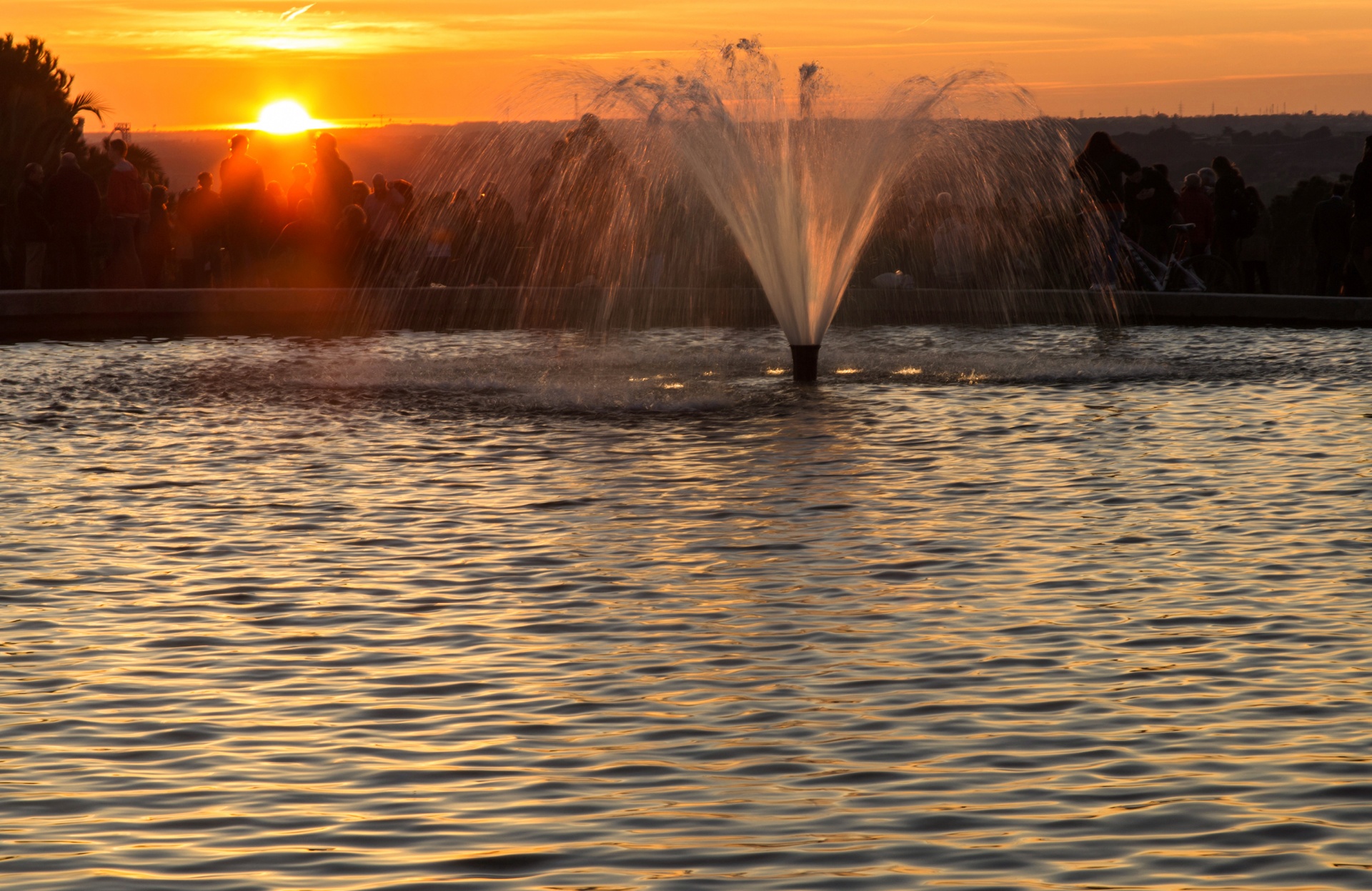Fountain At Sunset