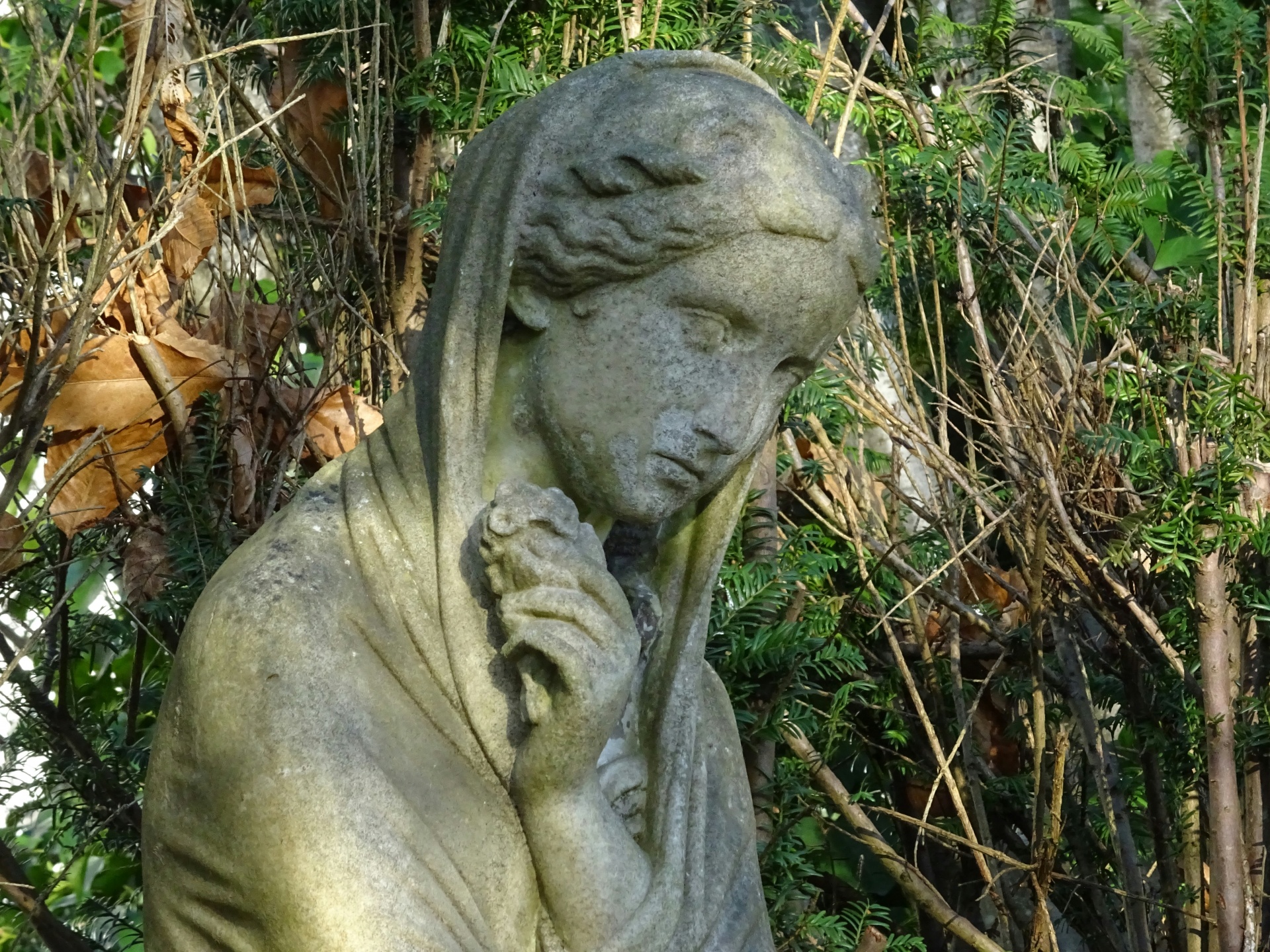 花园雕像的女人