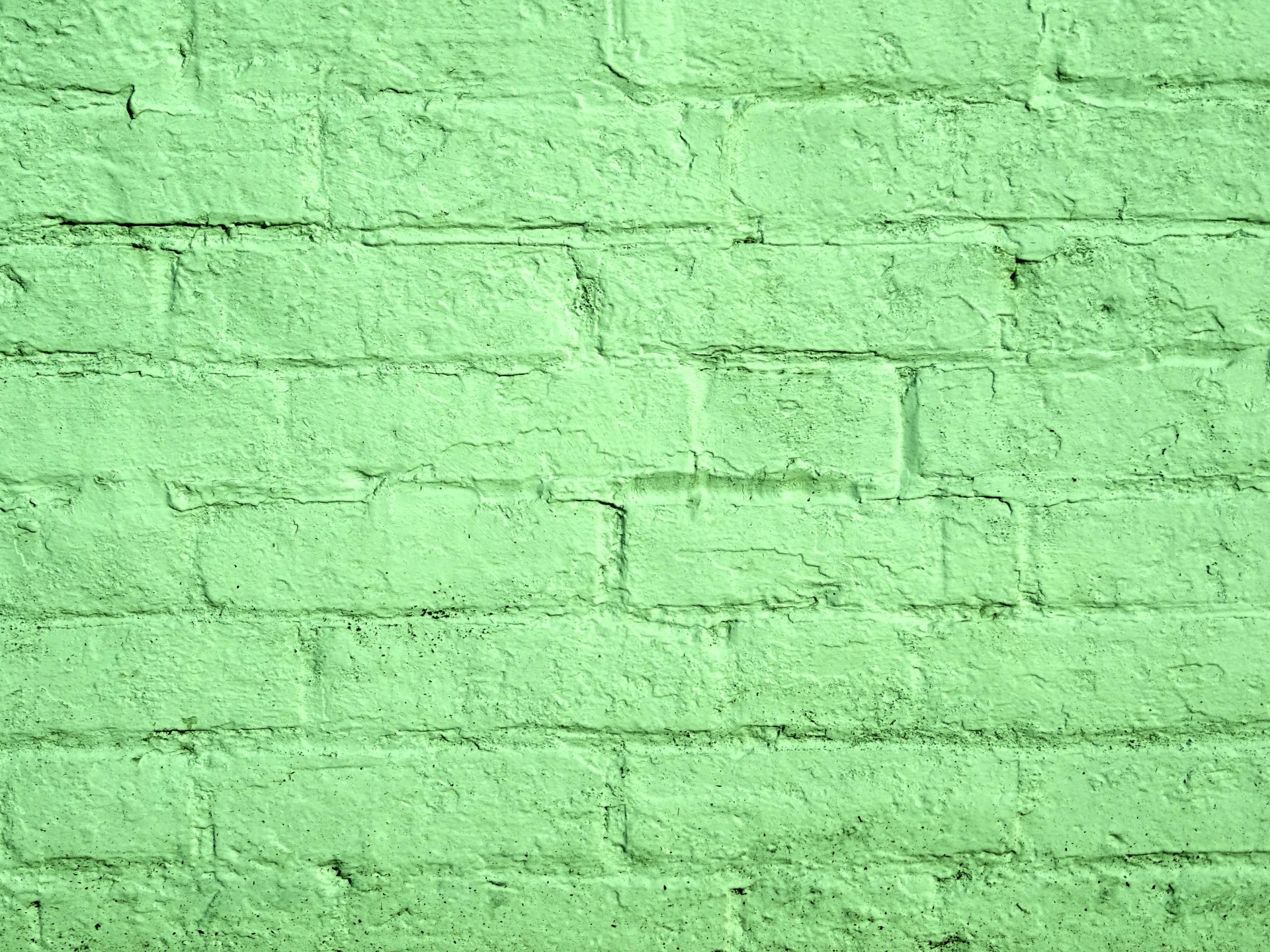 绿色彩绘砖墙