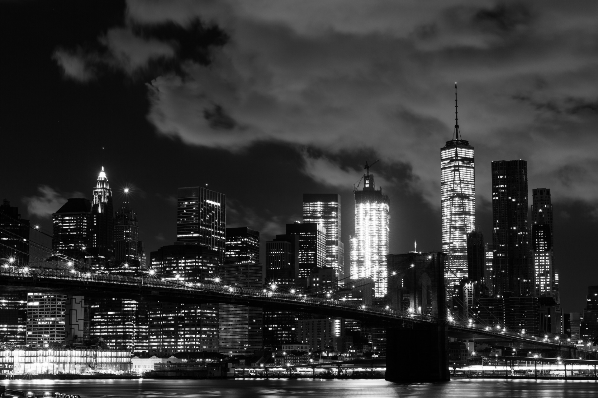 Nowy Jork nocy panoramę