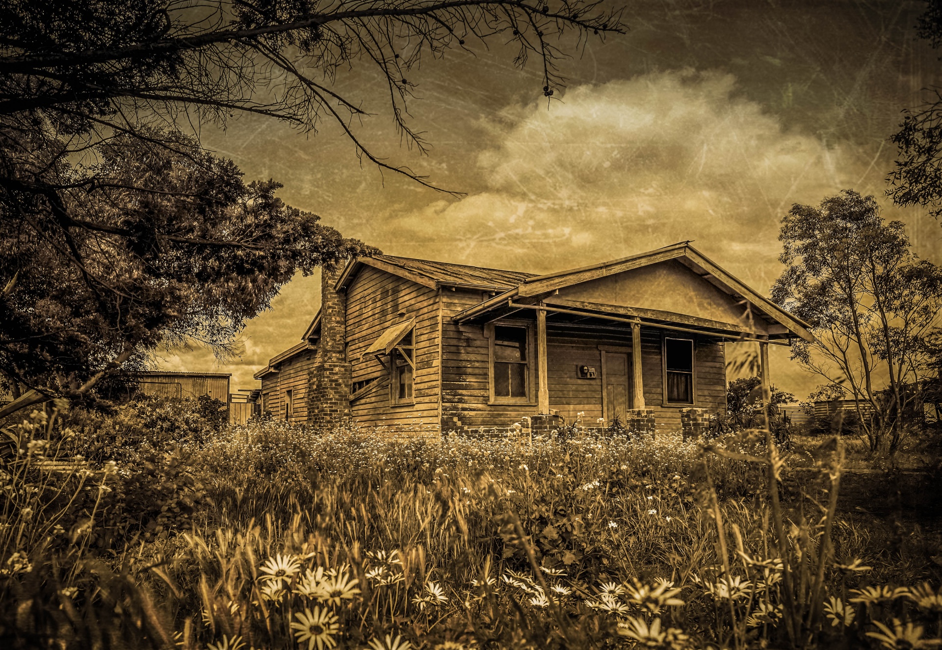 Äldre hus i Rural Australien