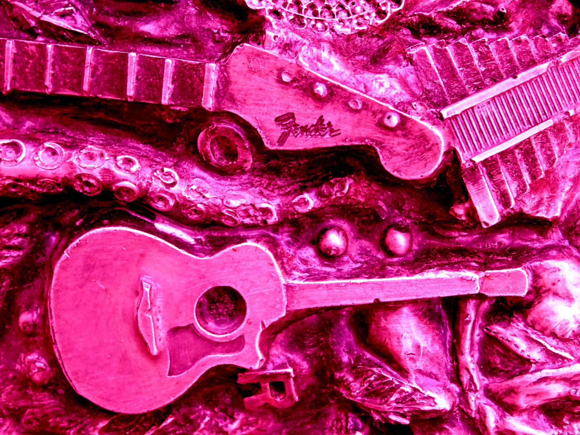 粉红色的吉他背景