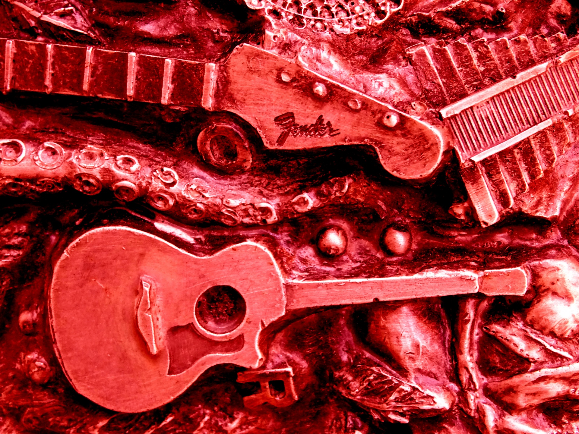 Guitarras vermelhas Fundo