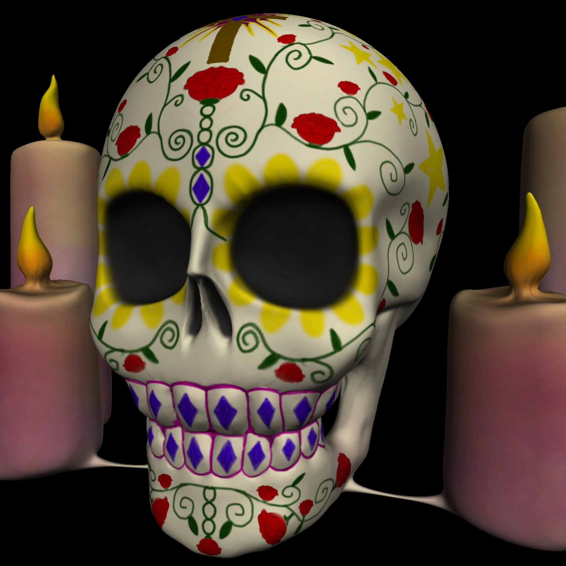 头骨和蜡烛