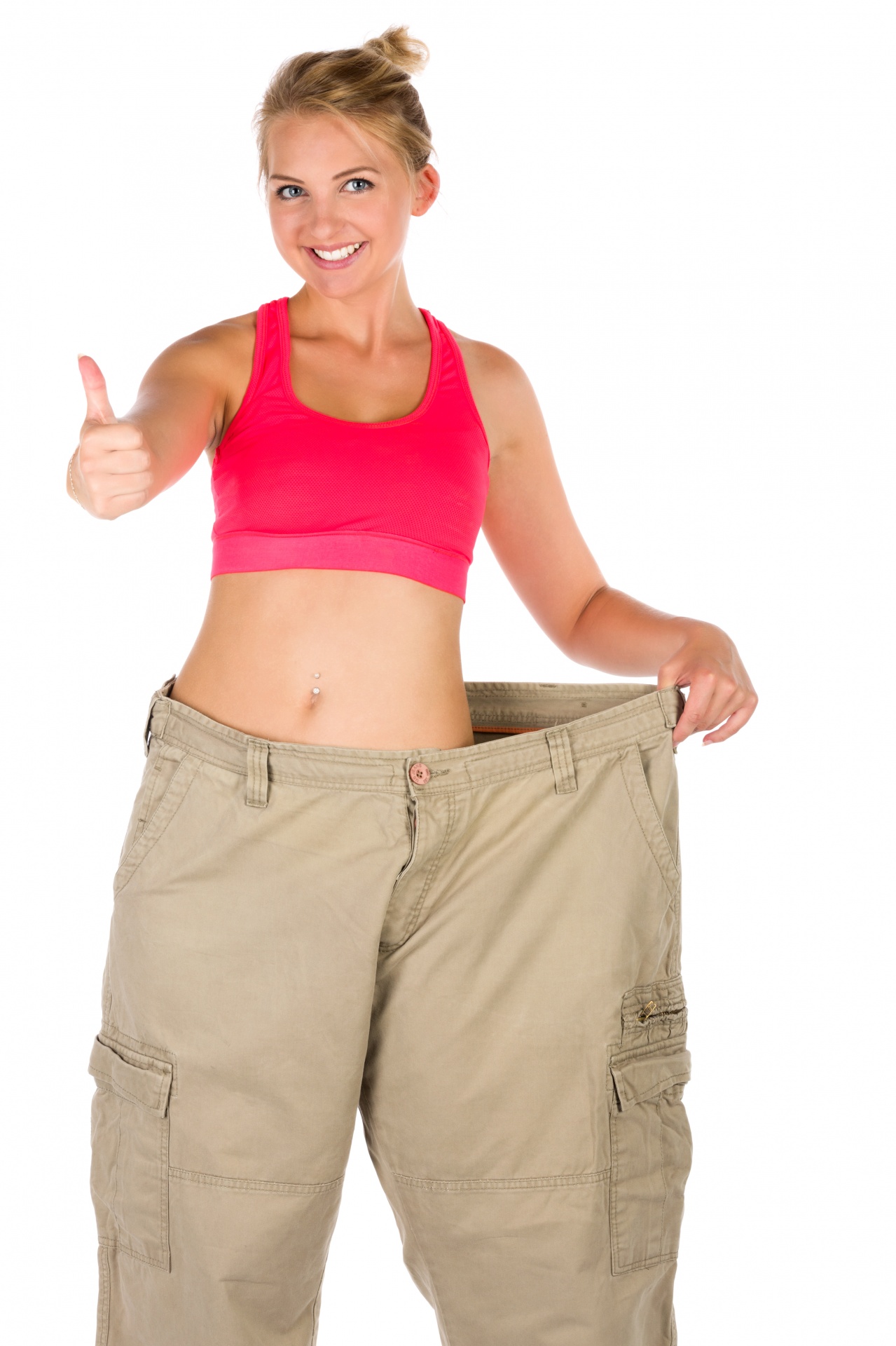 La donna in pantaloni dopo la dieta