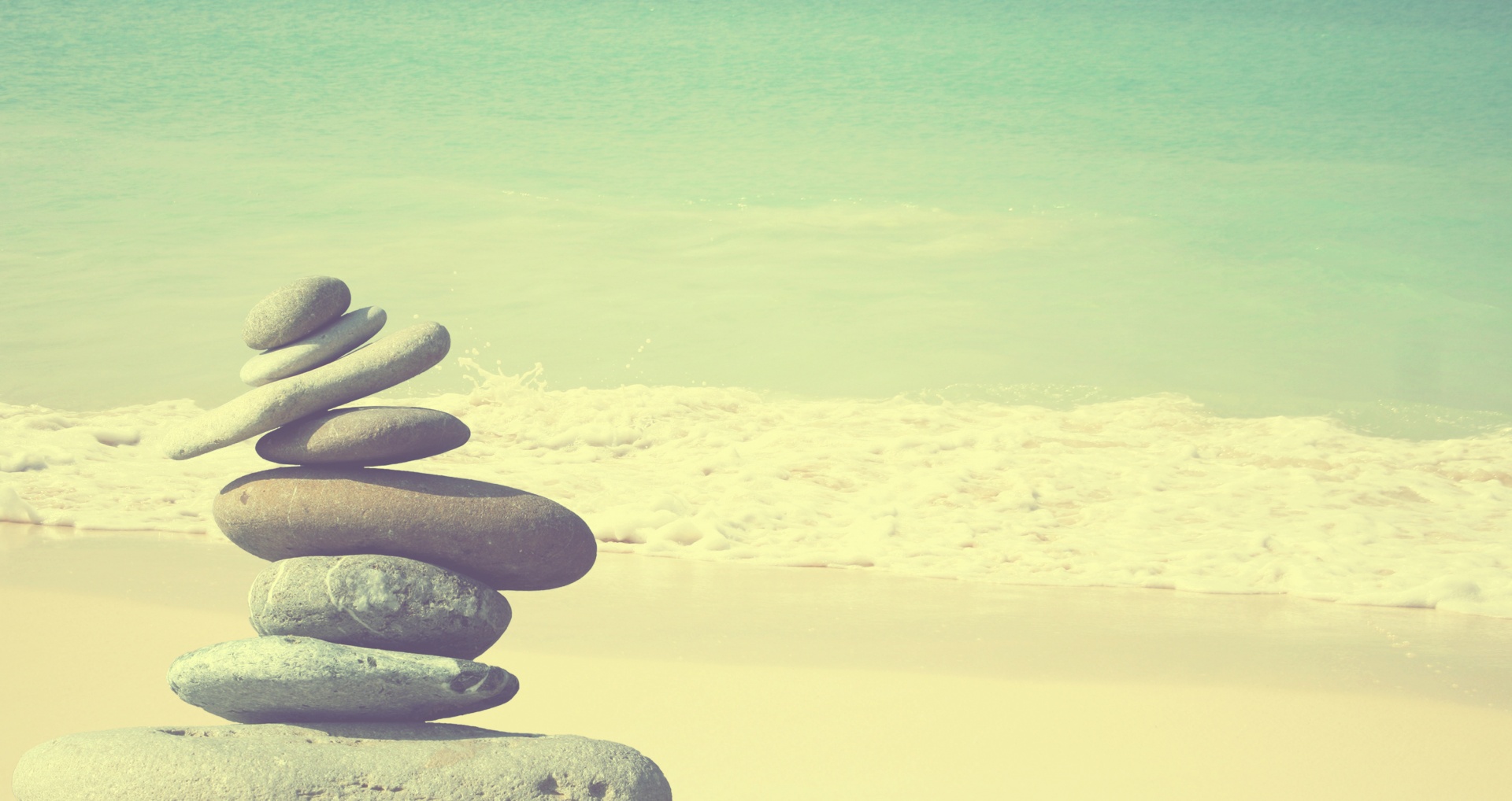 Zen Stones On Beach