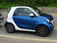 Blue And White Smart Car
