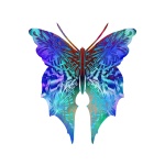 Blue Aqua Butterfly Art