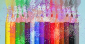 Creioane colorate cu acuarelă