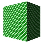 Boîte cadeau verte avec rayure blanche