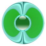 Green on Green Glassy Button