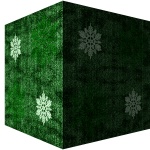 Boîte cadeau vert avec flocon de neige b