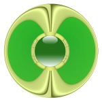 Buton verde din sticlă verde