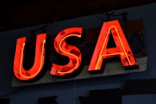Neon USA Sign