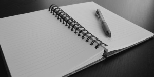 Open Blank Notebook, Black & White