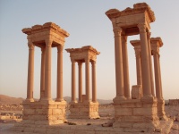 Palmyra, kolonáda, Sýrie,