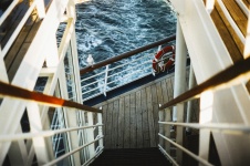 Stairs on ship deck