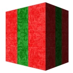 Boîte de Noël veloutée rouge et verte