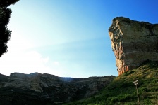 Sandstone cliff in afternoon light