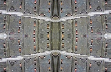 Section of metal armour replica