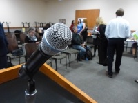 Speaker's Microphone At The Lectern