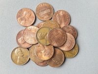 Uma pilha de centavos