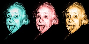 Albert Einstein, pintura al óleo