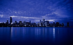 Chicago skyline w nocy