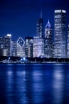 Chicago skyline 's nachts