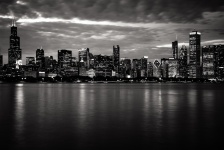 Chicago panorama v noci