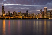 Horizonte de Chicago à noite