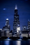 Skyline di Chicago durante la notte