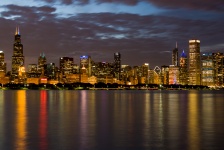 Horizonte de Chicago à noite