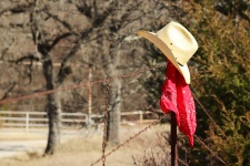 Chapéu de cowboy e borda de bandana
