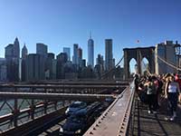 Manhattan Uitzicht vanaf Brooklyn Bridge