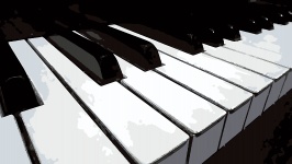 ピアノのキーボードの漫画の効果