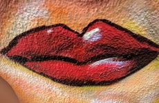 Rote Lippen Graffiti
