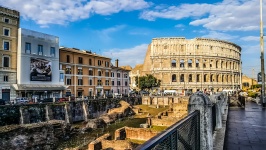 Romersk colosseum och ruiner
