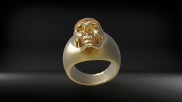 Totenkopf ring gold