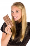Vrouw en chocolade