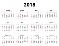 Modèle de calendrier 2018