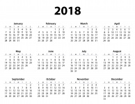 2018 Template-ul calendarului