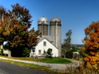 Barn and silos