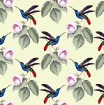 Pájaro Floral Vintage Wallpaper