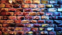 Pintura de dedo de parede de tijolo