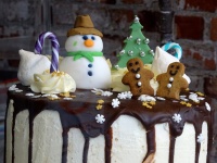 Christmas Cake With Snowman