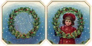 Cartão de Natal Menina do vintage