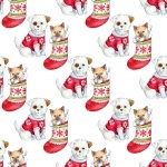 Boże Narodzenie Dog & Cat Background