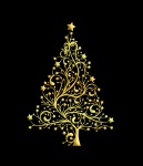 Vánoční strom zlato
